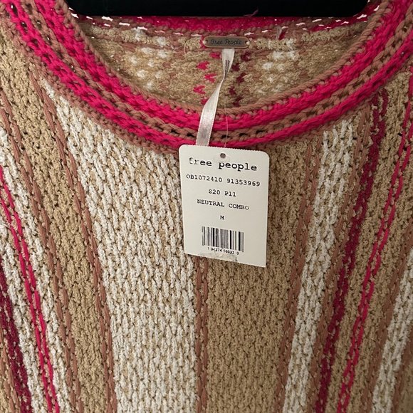 NWT Free People Show Me Love Striped Knit Pullover Sweater : Size M - Picture 8 of 10